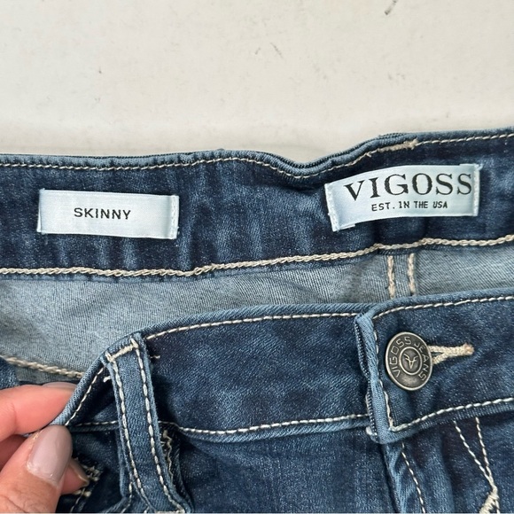 Vigoss Women’s Skinny Jeans Flap Embroidered Pockets Raw Hem Sz 6 - Picture 4 of 13